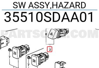Honda 35510SDAA01 SW ASSY,HAZARD