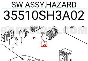 Honda 35510SH3A02 SW ASSY,HAZARD