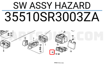 Honda 35510SR3003ZA SW ASSY HAZARD