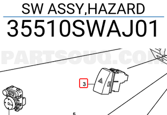 Honda 35510SWAJ01 SW ASSY,HAZARD