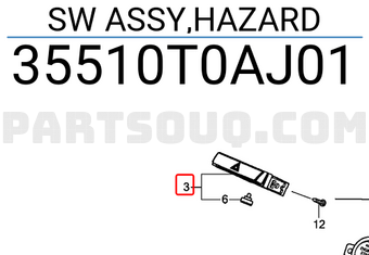 Honda 35510T0AJ01 SW ASSY,HAZARD
