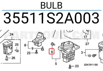 Honda 35511S2A003 BULB