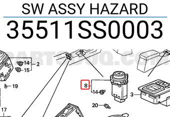 Honda 35511SS0003 SW ASSY HAZARD
