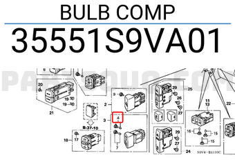 Honda 35551S9VA01 BULB COMP
