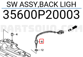 Honda 35600P20003 SW ASSY,BACK LIGH
