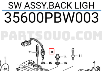 Honda 35600PBW003 SW ASSY,BACK LIGH