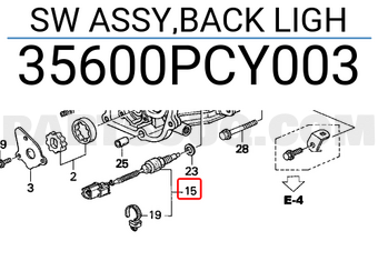 Honda 35600PCY003 SW ASSY,BACK LIGH