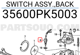 Honda 35600PK5003 SWITCH ASSY.,BACK