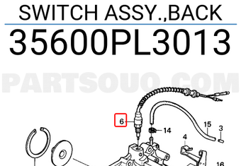 Honda 35600PL3013 SWITCH ASSY.,BACK