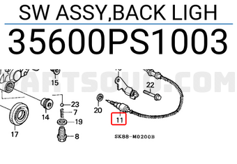 Honda 35600PS1003 SW ASSY,BACK LIGH