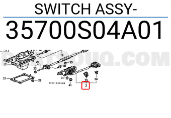 Honda 35700S04A01 SWITCH ASSY