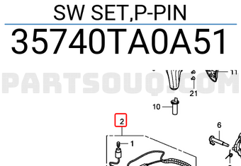 Honda 35740TA0A51 SW SET,P-PIN