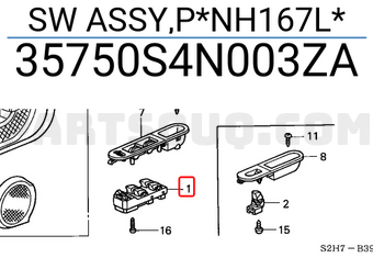 Honda 35750S4N003ZA SW ASSY,P*NH167L*