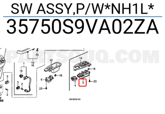 Honda 35750S9VA02ZA SW ASSY,P/W*NH1L*