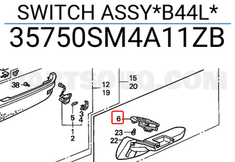 Honda 35750SM4A11ZB SWITCH ASSY*B44L*