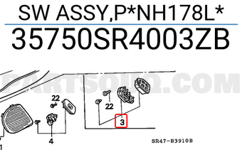 Honda 35750SR4003ZB SW ASSY,P*NH178L*