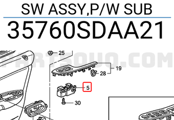 Honda 35760SDAA21 SW ASSY,P/W SUB