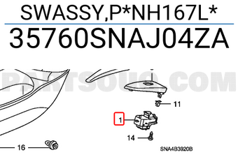 Honda 35760SNAJ04ZA SWASSY,P*NH167L*