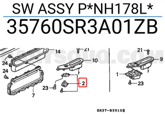 Honda 35760SR3A01ZB SW ASSY P*NH178L*