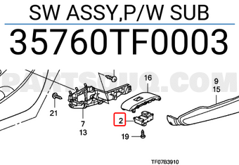 Honda 35760TF0003 SW ASSY,P/W SUB