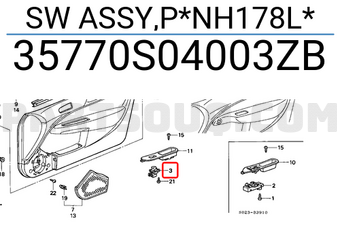 Honda 35770S04003ZB SW ASSY,P*NH178L*
