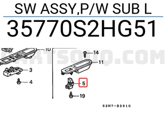 Honda 35770S2HG51 SW ASSY,P/W SUB L