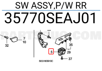 Honda 35770SEAJ01 SW ASSY,P/W RR
