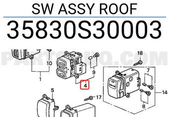 Honda 35830S30003 SW ASSY ROOF
