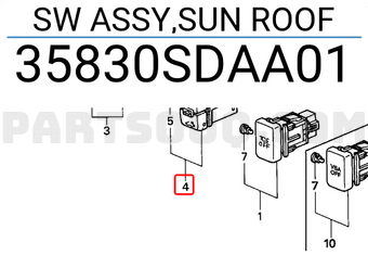 Honda 35830SDAA01 SW ASSY,SUN ROOF