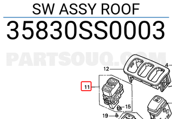 Honda 35830SS0003 SW ASSY ROOF