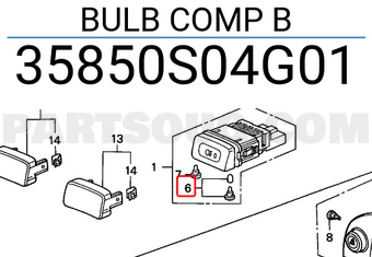 Honda 35850S04G01 BULB COMP B