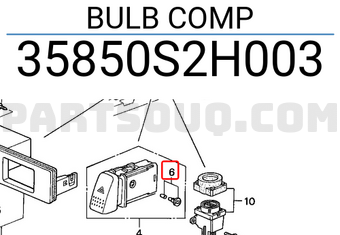 Honda 35850S2H003 BULB COMP