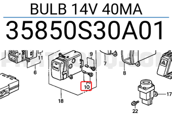 Honda 35850S30A01 BULB 14V 40MA