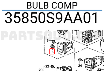 Honda 35850S9AA01 BULB COMP