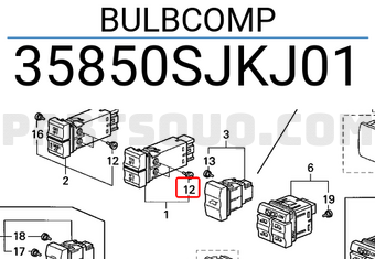 Honda 35850SJKJ01 BULBCOMP