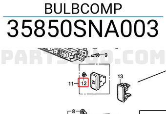 Honda 35850SNA003 BULBCOMP
