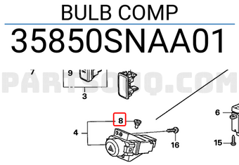 Honda 35850SNAA01 BULB COMP