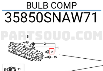 Honda 35850SNAW71 BULB COMP