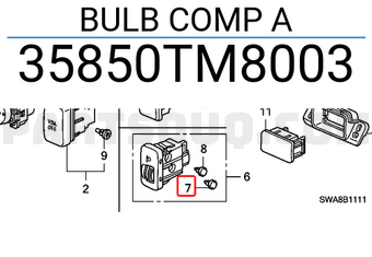 Honda 35850TM8003 BULB COMP A