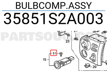 Honda 35851S2A003 BULBCOMP.ASSY