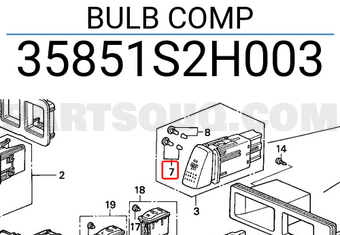 Honda 35851S2H003 BULB COMP