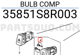 Honda 35851S8R003 BULB COMP