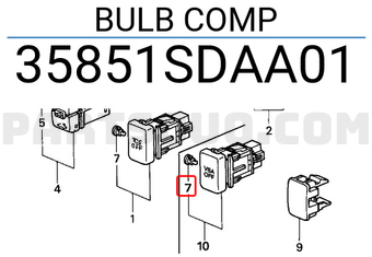 Honda 35851SDAA01 BULB COMP