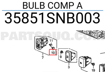 Honda 35851SNB003 BULB COMP A