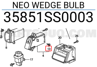 Honda 35851SS0003 NEO WEDGE BULB