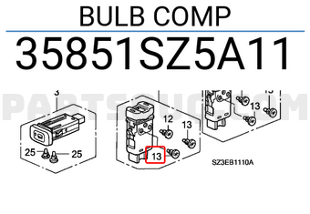Honda 35851SZ5A11 BULB COMP