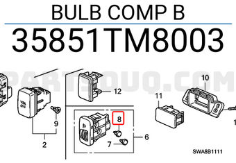 Honda 35851TM8003 BULB COMP B