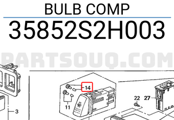 Honda 35852S2H003 BULB COMP