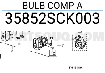 Honda 35852SCK003 BULB COMP A