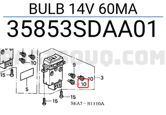 Honda 35853SDAA01 BULB 14V 60MA
